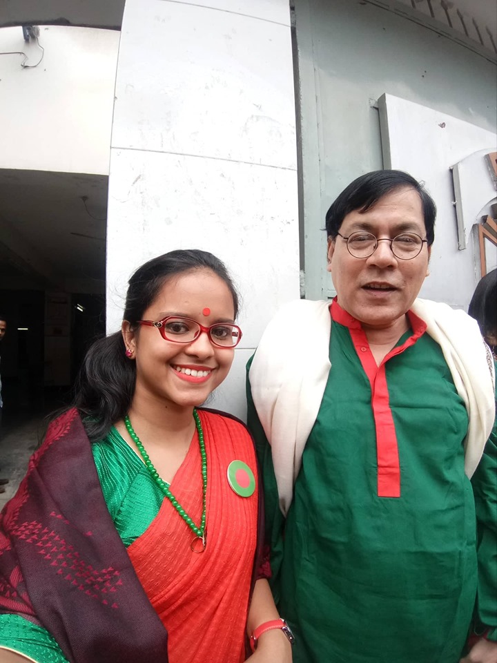 Sneha Salam with Atam Hossain Chowdhury
